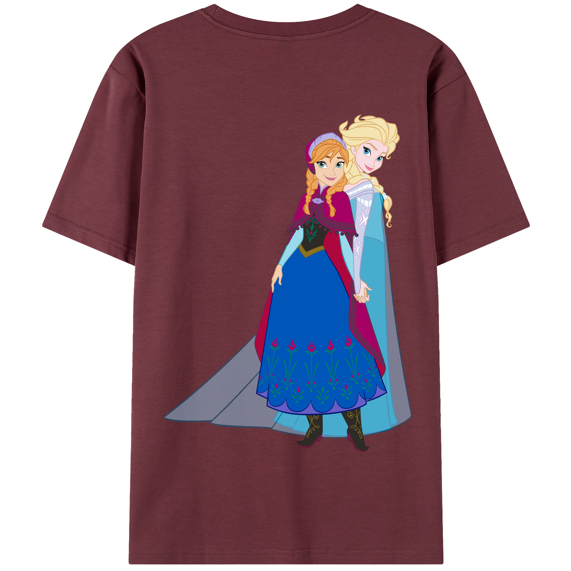 （画像用） アナと雪の女王 アンナ エルサ Frozen Anna Elsa 綿100％半袖Tシャツ（背面プリント）